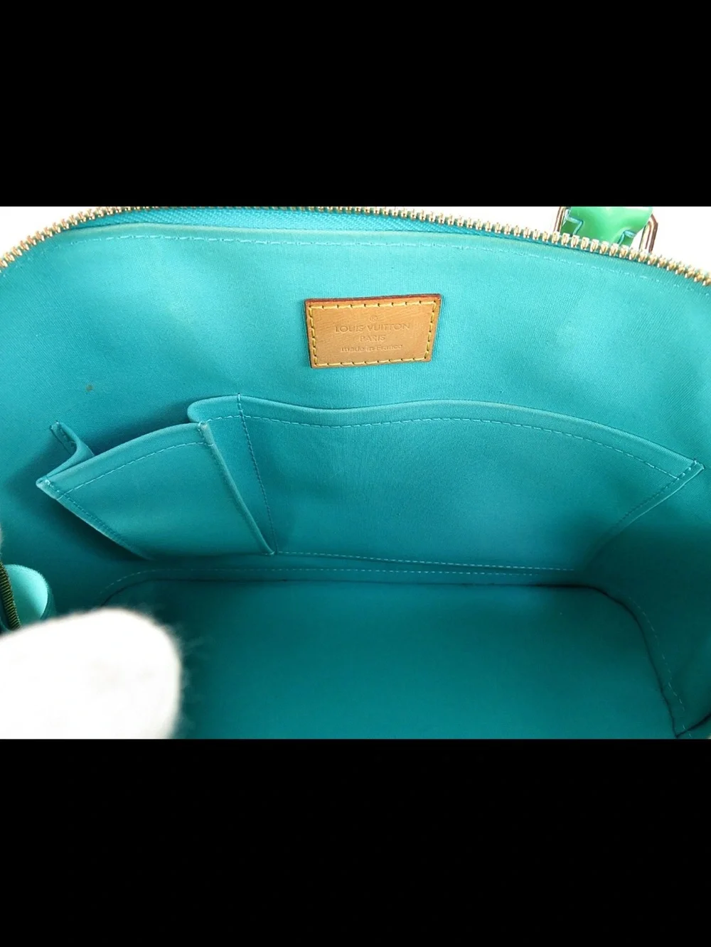 Louis Vuitton Green Patent Vernis Alma Handbag